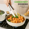 image:imageNutriChef 14 Pcs Nonstick Ceramic Cookware Set  Induction Safe Pots and Pans with Glass Lids CoolTouch Handles Even Heat Distribution Dishwasher Safe Includes Spatula Ladle Tong BlackWhite