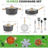 image:imageNutriChef 14 Pcs Nonstick Ceramic Cookware Set  Induction Safe Pots and Pans with Glass Lids CoolTouch Handles Even Heat Distribution Dishwasher Safe Includes Spatula Ladle Tong BlackBlack