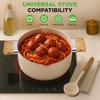 image:imageNutriChef 14 Pcs Nonstick Ceramic Cookware Set  Induction Safe Pots and Pans with Glass Lids CoolTouch Handles Even Heat Distribution Dishwasher Safe Includes Spatula Ladle Tong BlackWhite