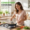 image:imageNutriChef 14 Pcs Nonstick Ceramic Cookware Set  Induction Safe Pots and Pans with Glass Lids CoolTouch Handles Even Heat Distribution Dishwasher Safe Includes Spatula Ladle Tong BlackBlack