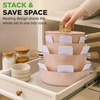 image:imageNutriChef 14 Pcs Nonstick Ceramic Cookware Set  Induction Safe Pots and Pans with Glass Lids CoolTouch Handles Even Heat Distribution Dishwasher Safe Includes Spatula Ladle Tong BlackPink