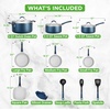 image:imageNutriChef 14Piece Non Stick Kitchen Cookware Set wSaucepan Frying Pans Cooking Pots Dutch Oven Pot Lids Utensil GoldBlue