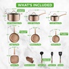 image:imageNutriChef 14Piece Non Stick Kitchen Cookware Set wSaucepan Frying Pans Cooking Pots Dutch Oven Pot Lids Utensil GoldGold