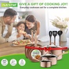 image:imageNutriChef 14Piece Non Stick Kitchen Cookware Set wSaucepan Frying Pans Cooking Pots Dutch Oven Pot Lids Utensil GoldGold