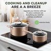 image:imageNutriChef 14Piece Non Stick Kitchen Cookware Set wSaucepan Frying Pans Cooking Pots Dutch Oven Pot Lids Utensil GoldGold
