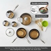 image:imageNutriChef 14Piece Non Stick Kitchen Cookware Set wSaucepan Frying Pans Cooking Pots Dutch Oven Pot Lids Utensil GoldGold
