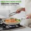 image:imageNutriChef 18Piece Ceramic Cookware Set with Detachable Handles Non Stick Pots and Pans PTFEFree Natural Ceramic Coating SpaceSaving Design Oven amp Stove Safe Includes UtensilsGreen