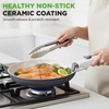 image:imageNutriChef 18Piece Ceramic Cookware Set with Detachable Handles Non Stick Pots and Pans PTFEFree Natural Ceramic Coating SpaceSaving Design Oven amp Stove Safe Includes UtensilsBlue
