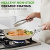 image:imageNutriChef 18Piece Ceramic Cookware Set with Detachable Handles Non Stick Pots and Pans PTFEFree Natural Ceramic Coating SpaceSaving Design Oven amp Stove Safe Includes UtensilsCream
