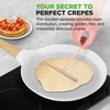 image:imageNutriChef 2Pack NonStick Crepe Pan Set 94 Marble Coated Dosa Pans with Wooden Spreaders Bakelite and Wood Handles InductionCompatible Dishwasher Safe Even Heat Distribution White CreamCream