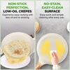 image:imageNutriChef 2Pack NonStick Crepe Pan Set 94 Marble Coated Dosa Pans with Wooden Spreaders Bakelite and Wood Handles InductionCompatible Dishwasher Safe Even Heat Distribution White CreamCream