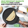 image:imageNutriChef 2Pack NonStick Crepe Pan Set 94 Marble Coated Dosa Pans with Wooden Spreaders Bakelite and Wood Handles InductionCompatible Dishwasher Safe Even Heat Distribution White CreamBlack