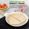 image:imageNutriChef 2Pack NonStick Crepe Pan Set 94 Marble Coated Dosa Pans with Wooden Spreaders Bakelite and Wood Handles InductionCompatible Dishwasher Safe Even Heat Distribution White CreamCream