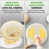 image:imageNutriChef 2Pack NonStick Crepe Pan Set 94 Marble Coated Dosa Pans with Wooden Spreaders Bakelite and Wood Handles InductionCompatible Dishwasher Safe Even Heat Distribution White CreamCream