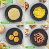 image:imageNutriChef 2Pack NonStick Crepe Pan Set 94 Marble Coated Dosa Pans with Wooden Spreaders Bakelite and Wood Handles InductionCompatible Dishwasher Safe Even Heat Distribution White CreamBlack