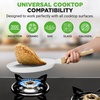 image:imageNutriChef 2Pack NonStick Crepe Pan Set 94 Marble Coated Dosa Pans with Wooden Spreaders Bakelite and Wood Handles InductionCompatible Dishwasher Safe Even Heat Distribution White CreamCream
