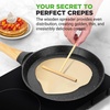 image:imageNutriChef 2Pack NonStick Crepe Pan Set 94 Marble Coated Dosa Pans with Wooden Spreaders Bakelite and Wood Handles InductionCompatible Dishwasher Safe Even Heat Distribution White CreamBlack