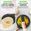 image:imageNutriChef 2Pack NonStick Crepe Pan Set 94 Marble Coated Dosa Pans with Wooden Spreaders Bakelite and Wood Handles InductionCompatible Dishwasher Safe Even Heat Distribution White CreamBlack