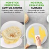 image:imageNutriChef 2Pack NonStick Crepe Pan Set 94 Marble Coated Dosa Pans with Wooden Spreaders Bakelite and Wood Handles InductionCompatible Dishwasher Safe Even Heat Distribution White CreamCream