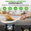 image:imageNutriChef 2Pack NonStick Crepe Pan Set 94 Marble Coated Dosa Pans with Wooden Spreaders Bakelite and Wood Handles InductionCompatible Dishwasher Safe Even Heat Distribution White CreamCream