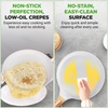 image:imageNutriChef 2Pack NonStick Crepe Pan Set 94 Marble Coated Dosa Pans with Wooden Spreaders Bakelite and Wood Handles InductionCompatible Dishwasher Safe Even Heat Distribution White CreamCream