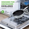 image:imageNutriChef 6Piece Stainless Steel Frying Pan Set with Lids  Triply Kitchenware Pans Set Kitchen Cookware wDAKIN Etching NonStick Coating  Small Medium amp Large Pan with Lid  NC3PFRY3Stainless Steel