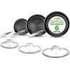 image:imageNutriChef 6Piece Stainless Steel Frying Pan Set with Lids  Triply Kitchenware Pans Set Kitchen Cookware wDAKIN Etching NonStick Coating  Small Medium amp Large Pan with Lid  NC3PFRY3Stainless Steel