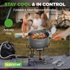 image:imageNutriChef Camping Cookware Set  Lightweight Nonstick Pots Pans Utensils Bowls Cutlery and Cleaning Tools with Mesh Bag Foldable Handles Compact Outdoor Cooking Gear for Hiking amp Travel Grey
