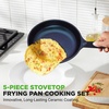 image:imageNutriChef NonStick Frying Pans  5Piece Skillet Set with Ceramic Coating Wok Grill Fry amp Fish Pans  Compatible with All Cooktops Including Induction  CoolTouch Handles EasyCleanBlue Diamond