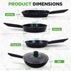 image:imageNutriChef NonStick Frying Pans  5Piece Skillet Set with Ceramic Coating Wok Grill Fry amp Fish Pans  Compatible with All Cooktops Including Induction  CoolTouch Handles EasyCleanBlue Diamond