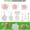image:imageNutriChef Nonstick Kitchenware Pots amp Pans  11 Pcs Stylish Kitchen Cookware Set wElegant Lines PatternGray Inside amp Red Outside Metal  Silicone Handle PTFEPFOAPFOS Free  NCCW11RDLGray