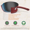 image:imageNutriChef Nonstick Kitchenware Pots amp Pans  11 Pcs Stylish Kitchen Cookware Set wElegant Lines PatternGray Inside amp Red Outside Metal  Silicone Handle PTFEPFOAPFOS Free  NCCW11RDLRed