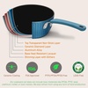 image:imageNutriChef Nonstick Kitchenware Pots amp Pans  11 Pcs Stylish Kitchen Cookware Set wElegant Lines PatternGray Inside amp Red Outside Metal  Silicone Handle PTFEPFOAPFOS Free  NCCW11RDLBlack