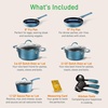 image:imageNutriChef Nonstick Kitchenware Pots amp Pans  11 Pcs Stylish Kitchen Cookware Set wElegant Lines PatternGray Inside amp Red Outside Metal  Silicone Handle PTFEPFOAPFOS Free  NCCW11RDLBlack