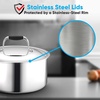 image:imageNutriChef Stainless Steel Saucepan Lid  Sturdy and Durable StainResistant 15 Quart Kitchen Cookware Saucepot Lid w Handle  Works w Kitchenware Pots amp Pans Set Model NCSSS12saucepan lid
