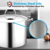 image:imageNutriChef Stainless Steel Saucepan Lid  Sturdy and Durable StainResistant 15 Quart Kitchen Cookware Saucepot Lid w Handle  Works w Kitchenware Pots amp Pans Set Model NCSSS12stockpot lid