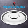 image:imageNutriChef Stainless Steel Saucepan Lid  Sturdy and Durable StainResistant 15 Quart Kitchen Cookware Saucepot Lid w Handle  Works w Kitchenware Pots amp Pans Set Model NCSSS12dutch oven lid