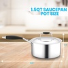 image:imageNutriChef Steamer Insert with Lid  PFOAPFOS Free Stainless Steel StainResistant Kitchen Cookware wSatin Interior Polished Exterior Silicone Wrap Handles  Works wModel NCSSS123qt