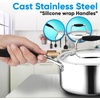 image:imageNutriChef Steamer Insert with Lid  PFOAPFOS Free Stainless Steel StainResistant Kitchen Cookware wSatin Interior Polished Exterior Silicone Wrap Handles  Works wModel NCSSS1215quart Saucepan with Lid