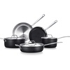 image:image8Piece Cookware Set Stainless Steel  4Ply Kitchenware Pots amp Pans Set Stylish Kitchen Cookware wCast Stainless Steel Handle  Saucepan Saute Pan Casserole Frying Pan Lids  NutriChef NCCWHA5