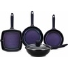 image:imageNutriChef NonStick Frying Pans  5Piece Skillet Set with Ceramic Coating Wok Grill Fry amp Fish Pans  Compatible with All Cooktops Including Induction  CoolTouch Handles EasyCleanPurple