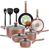 image:imageNutriChef Pots and Pans Set 13Piece NonStick Cookware Set Including Pot Set with Glass Lids Pan Set amp Kitchen Accessories for Gas Electric amp Ceramic OvenSafe PFOA amp PFOS Free