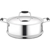 image:imageNutriChef Steamer Insert with Lid  PFOAPFOS Free Stainless Steel StainResistant Kitchen Cookware wSatin Interior Polished Exterior Silicone Wrap Handles  Works wModel NCSSS12Steamer