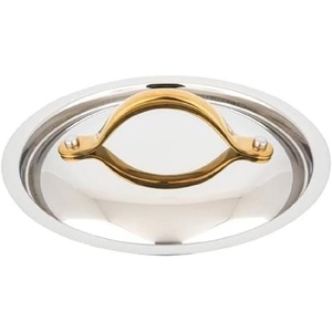 image:imageNutriChef Lid for 3Quart Saucepan  Stainless Steel Kitchen Cookware Cover w Stylish Golden PVD Handle Fits 709 Pot Inner Size Works with Model NCSTS16 16Piece Kitchenware Pots and Pans Set3 Quarts