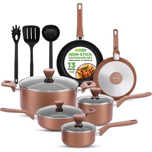 image:imageNutriChef Pots and Pans Set 13Piece NonStick Cookware Set Including Pot Set with Glass Lids Pan Set amp Kitchen Accessories for Gas Electric amp Ceramic OvenSafe PFOA amp PFOS Free