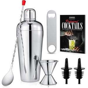 image:imageNutriChef 7 Pcs Bartender Set MultiPiece Cocktail Shaker Set Mixer with Essential Bar Accessory Tools with Cocktail Shaker Bar Spoon and Jigger  Bartender Martini Mixology Barware