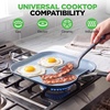 image:imageNutriChef 11Inch Square Griddle Pan  Nonstick with Induction Base  2layer nonstick coating riveted cast iron handle with silicone grip induction compatible PFOA and leadfree
