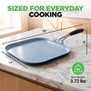 image:imageNutriChef 11Inch Square Griddle Pan  Nonstick with Induction Base  2layer nonstick coating riveted cast iron handle with silicone grip induction compatible PFOA and leadfree