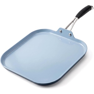 image:imageNutriChef 11Inch Square Griddle Pan  Nonstick with Induction Base  2layer nonstick coating riveted cast iron handle with silicone grip induction compatible PFOA and leadfree