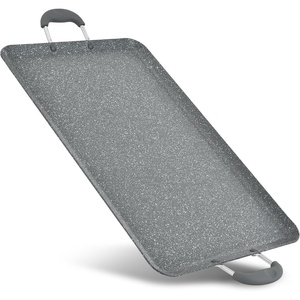 image:imageNutriChef Double Burner Griddle  Flat Top Griddle for Stove Top  Nonstick marblecoated griddle pan with extralarge easy to clean cooking surface perfect for pancakes and tortillasGray
